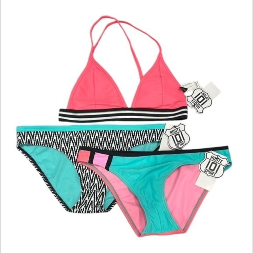 Route 101 Sport 3 piece bikini swim suit set size small
